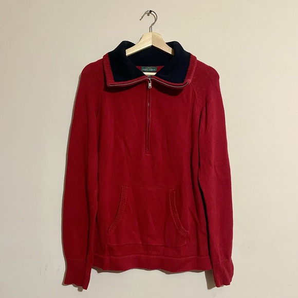 Lauren Ralph Lauren Sweaters - LRL Ralph Lauren Jeans Co 3/4 Zip Red Pullover Cotton Sweater Sz XL Athleisure